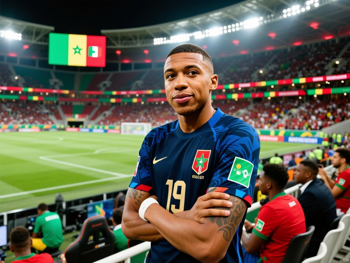 姆巴佩现身非洲杯赛场,观战摩洛哥对阵马里 第2张